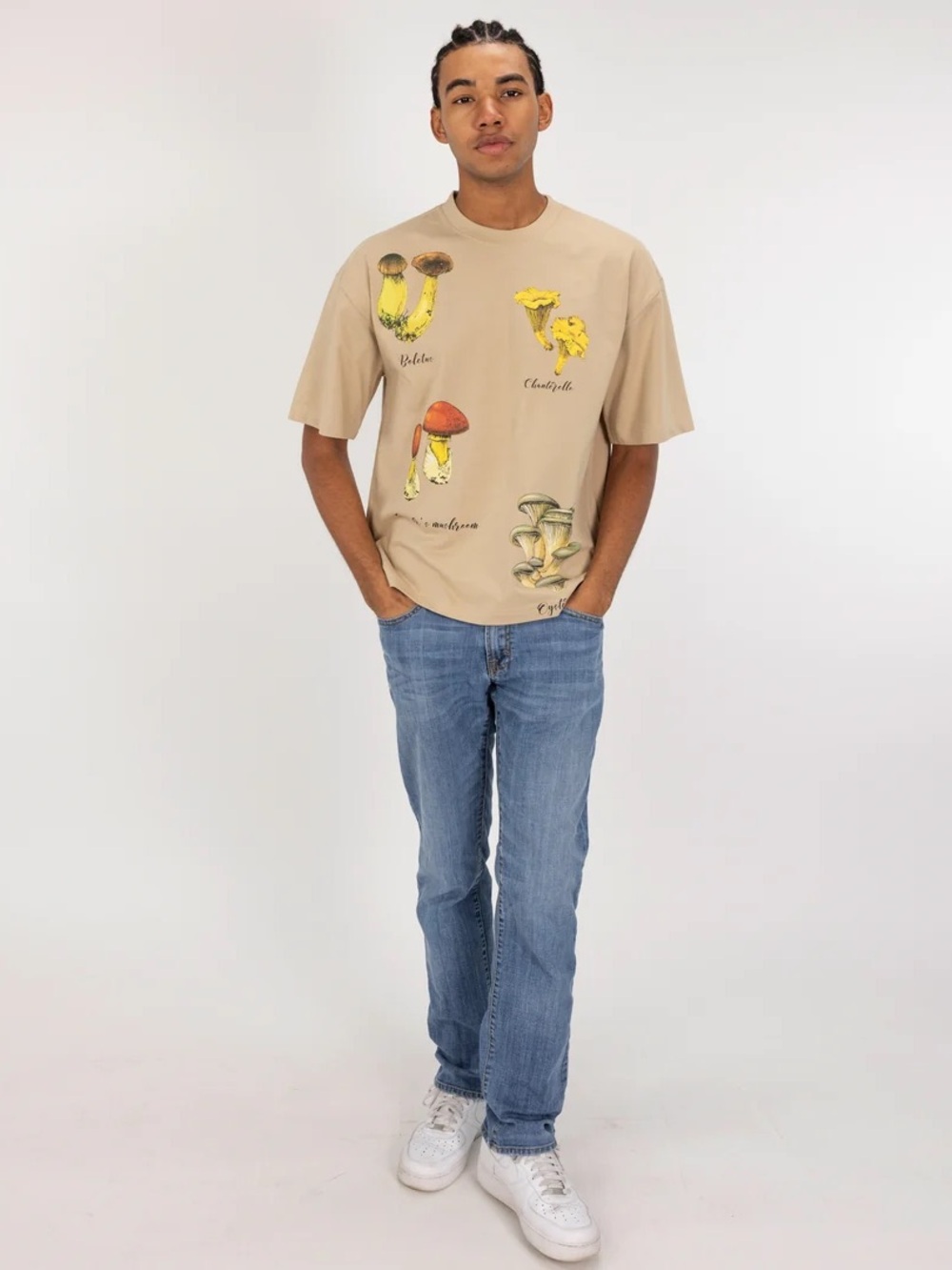 Men's American Garage Premium Heavy Cotton Boxy Fit Discharge Print Tee - Fields
